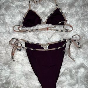 🔥SEND OFFERS🔥Dark purple Burberry bikini